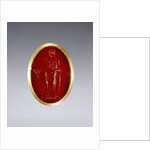 Ring inset with intaglio representing Artemis by Anonymous