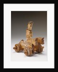 Toy in the Shape of a Rider and Two Horses on Wheels by Anonymous
