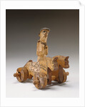 Toy in the Shape of a Rider and Two Horses on Wheels by Anonymous