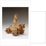 Toy in the Shape of a Rider and Two Horses on Wheels by Anonymous