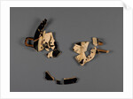 Attic White-Ground Cup (Lipped Inside) Fragment with Dionysos and a Satyr and One Black-Gloss Cup Fragment (rim) by Onesimos