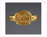 Ring with engraved bezel by Anonymous