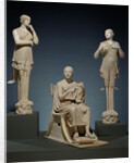 Sculptural Group of a Seated Poet and Sirens (2) with unjoined fragmentary curls (304) by Anonymous