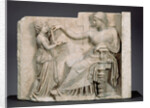 Grave Naiskos of an Enthroned Woman with an Attendant by Anonymous