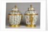 Pair of Mounted Lidded Vases by Anonymous