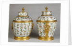 Pair of Mounted Lidded Vases by Anonymous
