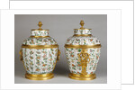 Pair of Mounted Lidded Vases by Anonymous