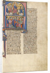 Initial N: Vidal de Canellas Offering His Text to King James by Anonymous