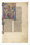 Initial N: Vidal de Canellas Offering His Text to King James by Anonymous