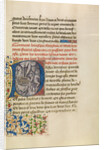 Initial P: The Ship of Bishop Theophilus Sailing Near an Island Inhabited by Wild Men by Master of the Brussels Romuléon