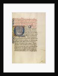 Initial Q: Saint Anthony Reassuring Bishop Theophilus and His Companions During a Great Storm by Master of the Brussels Romuléon