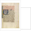 Initial Q: Saint Anthony Reassuring Bishop Theophilus and His Companions During a Great Storm by Master of the Brussels Romuléon