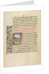 Initial Q: Bishop Theophilus Beholding the Stars which Will Lead Him to the Tomb of Saint Anthony by Master of the Brussels Romuléon