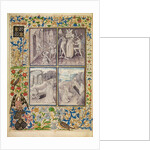 Saint Anthony Giving his Belongings to the Poor, Anthony Tormented by Demons, Anthony Burying Paul in the Desert, The Death and Burial of Saint Anthony by Master of the Brussels Romuléon