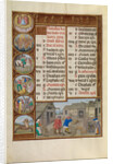 Threshing and Pig Feeding, Zodiacal Sign of Sagittarius by Workshop of the Master of James IV of Scotland