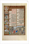 Threshing and Pig Feeding, Zodiacal Sign of Sagittarius by Workshop of the Master of James IV of Scotland