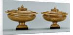 Pair of lidded alabaster vases by Anonymous