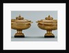Pair of lidded alabaster vases by Anonymous