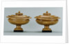 Pair of lidded alabaster vases by Anonymous