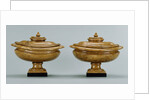 Pair of lidded alabaster vases by Anonymous