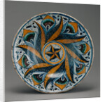 Dish with a Peacock Feather Pattern by Anonymous