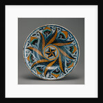 Dish with a Peacock Feather Pattern by Anonymous