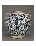 Relief-Blue Jar with Rampant Lions by Anonymous