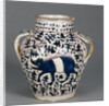 Relief-Blue Jar with Running Boars by Anonymous