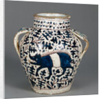 Relief-Blue Jar with Running Boars by Anonymous