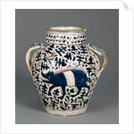 Relief-Blue Jar with Running Boars by Anonymous