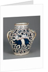Relief-Blue Jar with Running Boars by Anonymous