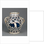 Relief-Blue Jar with Running Boars by Anonymous