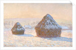 Wheatstacks, Snow Effect, Morning (Meules, Effet de Neige, Le Matin) by Claude Monet