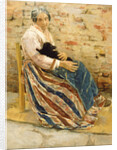 An Old Woman with Cat by Max Liebermann