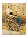 An Old Woman with Cat by Max Liebermann