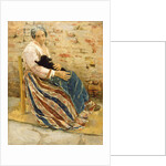 An Old Woman with Cat by Max Liebermann