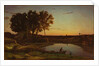 Landscape with Lake and Boatman by Jean-Baptiste-Camille Corot