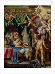 Mars and Venus Surprised by Vulcan by Joachim Anthonisz. Wtewael