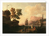 Mediterranean Harbor Scene by Pierre-Jacques Volaire