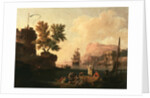 Mediterranean Harbor Scene by Pierre-Jacques Volaire