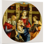 Madonna and Child with a Male Saint, Catherine of Alexandria and a Donor by Michelangelo di Pietro Membrini