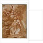 A Female Saint Contemplating a Crucifix by Giovanni Antonio Guardi