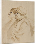 Caricature of Two Men Seen in Profile by Guercino
