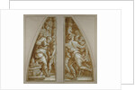 Bearded Man Filling a Glass and Youth Running by Giorgio Vasari
