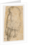 Study of a man's right hand (recto), Studies of four heads and of a nude figure seen from the rear (verso) by Agnolo Bronzino
