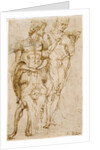 Two Standing Male Figures (recto), A Man Reclining and Other Studies (verso) by Andrea Mantegna