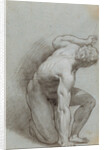 Kneeling Figure (recto), Reclining Figure (verso) by Agostino Carracci