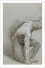 Kneeling Figure (recto), Reclining Figure (verso) by Agostino Carracci