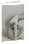 Kneeling Figure (recto), Reclining Figure (verso) by Agostino Carracci