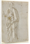 Standing Saint (recto), Studies of Christ at the Column, a Nude from Behind, and Various Figures (verso) by Filippino Lippi
